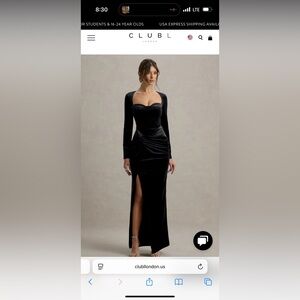 Chic Long Sleeve Black Velvet Dress